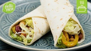 Mexikanische Burritos mit Bohnen Gemüse und Guacamole  Vegetarische Gerichte [upl. by Raseda593]