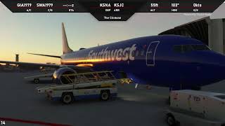 B7378 Southwest Airlines  MSFS 2020 LIVE  Santa Ana KSNA to San Jose KSJC [upl. by Purdy]