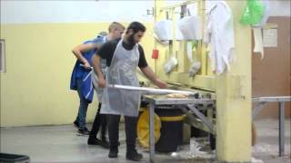 Making Matzah at Kfar Chabad in Israel April 3 2016 [upl. by Fanya]