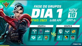 Free Fire World Series 2023  Fase de Grupos Día 1 [upl. by Girardo]