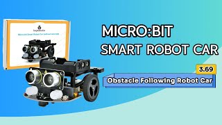 KS4036F Keyestudio Microbit Smart Robot Car Project 369 Obstacle Following Robot Car microbit [upl. by Keelby]