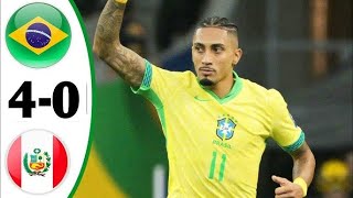 BRASIL vs PERU 40 I All Goals amp Highlights  2024 I [upl. by Llevel408]