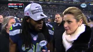 Richard Sherman rips Michael Crabtree in Erin Andrews interview HD [upl. by Nosaj]