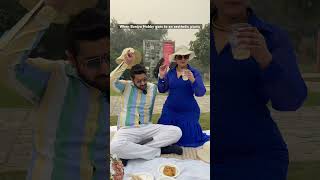 Sari aesthetics ki aisi taisi 🤣 baniya hubby picnic funny [upl. by Gievlos]