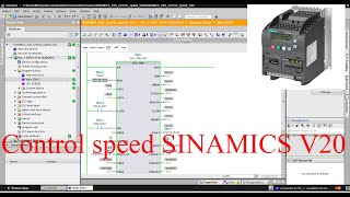 TIA Portal speed control of a SINAMICS V20 via USS protocol [upl. by Germin427]