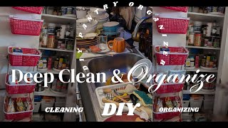 How To Deep Clean And Organize Your KitchenDIY Pantry Organizer ASMR CHRONIC PAIN [upl. by Nrehtak]