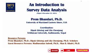 Survey Data Analysis Session 5 by Dr Prem Bhandari [upl. by Naux700]