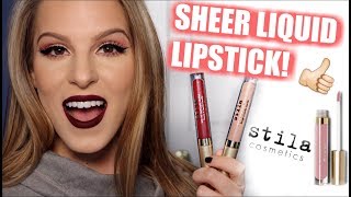 NEW Stila SHEER Liquid Lipstick Swatches amp Review [upl. by Norrehs]