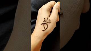 D Letter Tattoo Mehndi Design shorts NishaMehindiArt [upl. by Nagaet508]