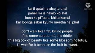 Dilbar song lyrics with English translation [upl. by Uttica]