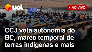 CCJ do Senado discute autonomia do Banco Central votação do marco temporal é adiada ao vivo [upl. by Enneite]