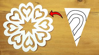 Paper Cutting Snowflake For Christmas  DIY Paper Christmas Decorations  Easy Paper Crafts [upl. by Alleirbag131]