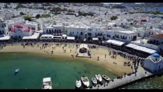 Syrtaki Zorbas Dancing on the Mykonos Town Waterfront [upl. by Yllas]