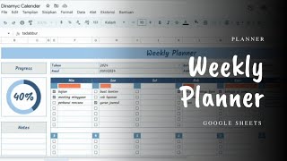 Weekly Planner  Spreadsheet  Google Sheets [upl. by Tsenrae35]