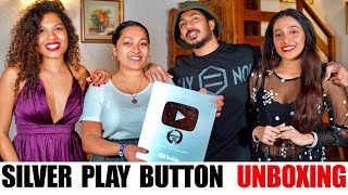 Silver Play Button එකට දුන්න වදේ🏆😭දෑස පලාගෙන කදුලු ආවා 🛑Silver Play Button UNBOXING  Binario12 [upl. by Lewls110]