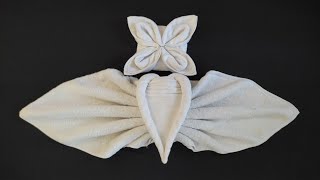 HEART TOWEL FOLDING  TOWEL ART [upl. by Naliorf76]