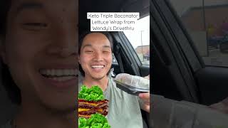 Wendys Triple Baconator Lettuce Wrap wendys lettucewrap keto drivethru [upl. by Roe]