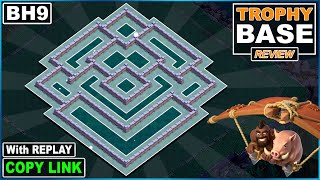 NEW BEST Builder Hall 9 Trophy Pushing Base Withstand Any Attack  BH9 base 2023 Copy Link [upl. by Fairfield]