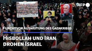 Nahost Hisbollah und Iran drohen Israel  AFP [upl. by Doane]