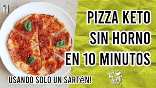 🍕PIZZA KETO SIN HORNO EN 10 MINUTOS  KETO NO BAKE PIZZA  Manu Echeverri [upl. by Fatimah]