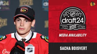 Sacha Boisverts first interview as a Blackhawk  Chicago Blackhawks [upl. by Toblat758]