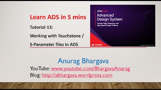 Tutorial13 Working with TouchstoneSParameter Files in ADS [upl. by Anawat]