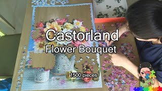 13 Castorland Puzzle 1500 pieces  Flower Bouquet Jigsaw Timelapse [upl. by Dlarej]