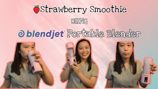 🍓 Strawberry Smoothie using Blendjet [upl. by Anaitsirk]