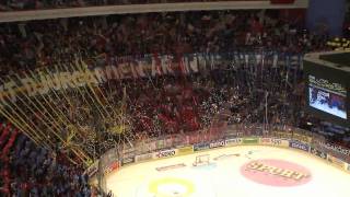 Tifo före final 3 i Globen  DjurgårdenHV71 [upl. by Ahsikal]