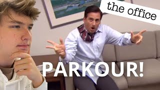 Parkour Expert Reacts To The Office Parkour Scene [upl. by Yentruocal]