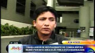 Trabajador de Bembos muere por descarga eléctrica  Buenos Días Perú [upl. by Tirzah]