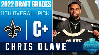 Saints make trade to land SPEEDY WR Chris Olave with No 11 pick  2022 NFL Draft Grades [upl. by Okkin]