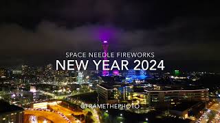 New Year Fireworks  Drone Show  Space Needle  2024  Seattle [upl. by Cogswell899]