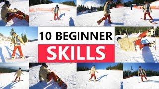 10 Beginner Snowboard Skills  First Day Riding [upl. by Neddra]