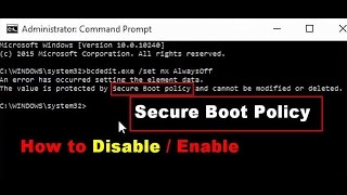 How to disable secure boot policy on windows 10 81 and 8 [upl. by Fairfax756]