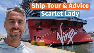 Full Ship Tour of the Virgin Voyages Scarlet Lady in 4K With Advice You Should Know [upl. by Harle]