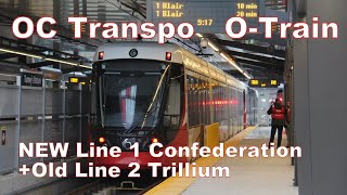 OC Transpo OTrain Very very brief look at new LRT Line 1 Confederation and Line 2 Trillium [upl. by Spiegleman486]