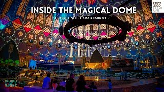 Inside the Magical Dome of Expo 2020 Dubai 2021 4K  Al Wasl Dome Expo 2020  Night Walking Tour [upl. by Yllehs]