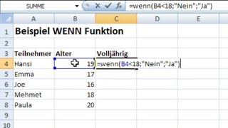 Excel WennFunktion einfach erklärt [upl. by Yrol]