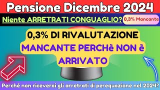 Pensione Dicembre 2024 ➜ Niente ARRETRATI CONGUAGLIO Scopri la Verità Sull03 Mancante [upl. by Eetsud]