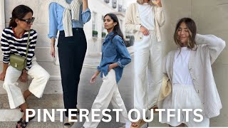 RECREATING SPRING PINTEREST OUTFITS 2024  Casual Outfit Ideas [upl. by Hamo]