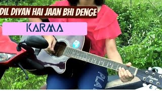 Dil diya hai jaan bhi denge song cover by guitar tab Aditi Raj [upl. by Ahsima]