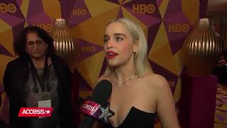 Emilia clarke interview at HBO’s Golden Globes after party amp Talking about Game of Thrones Season 8 [upl. by Airehc]