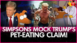 Simpsons Memes Go Viral After Trump Falsely Claims Pets Are Being Eaten In Springfield During Debate [upl. by Selia]