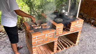 how to build a wood stove 4 by yourself cooking compartment and oven combination  175 [upl. by Omland]