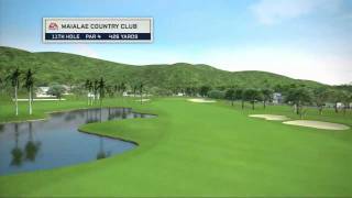 Course Flyover Waialae Country Clubs 11th Hole [upl. by Aeikan]