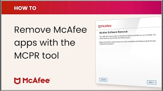 How to remove McAfee software with the MCPR tool [upl. by Ahsinik]