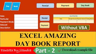 How to Create Day Book Report in Excel in Hindi Step by Step Part  2 [upl. by Arul492]