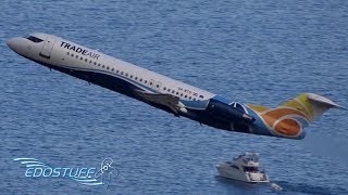 Beautiful Trade Air Fokker 100 Hill View Takeoff  Split Airport SPULDSP [upl. by Hafler]