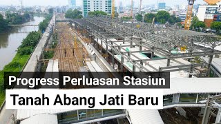 progress perluasan stasiun tanah abang jatibaru sudah pasang rangka atap amp lantai precast beton [upl. by Anilyx]